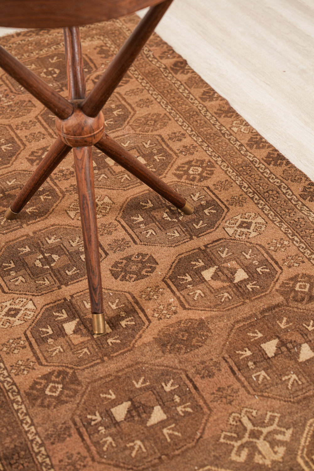 Vintage Turkmen Elephant's Foot Rug 6'3" X 3'3"