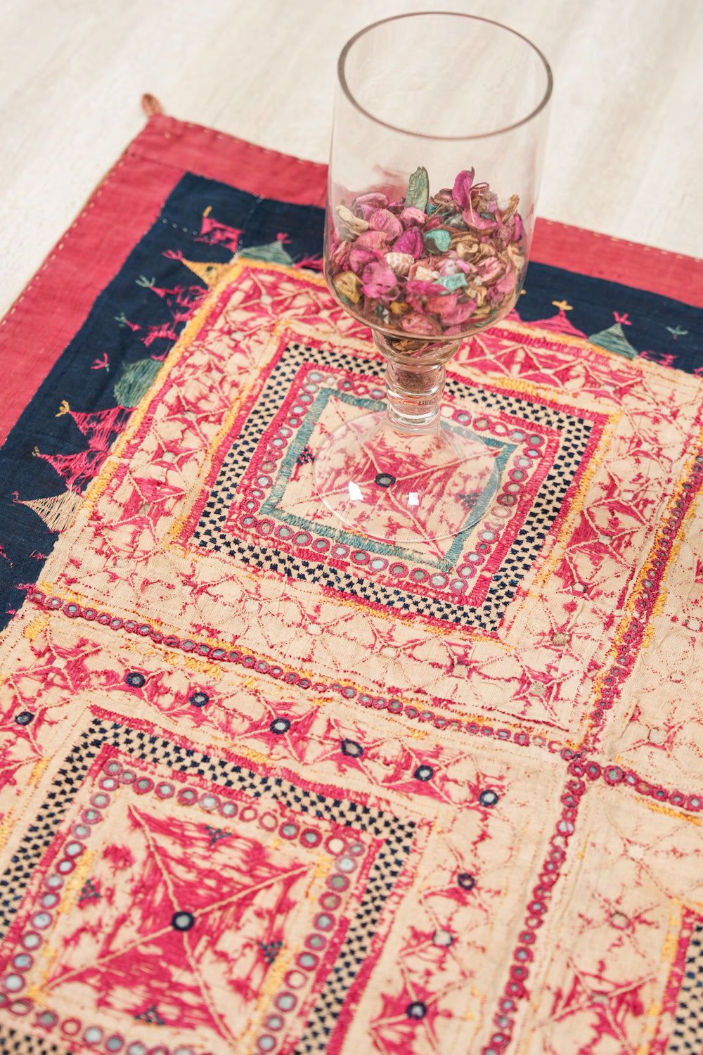 Vintage Indian Banjara Chakla Textile 3' x 3'