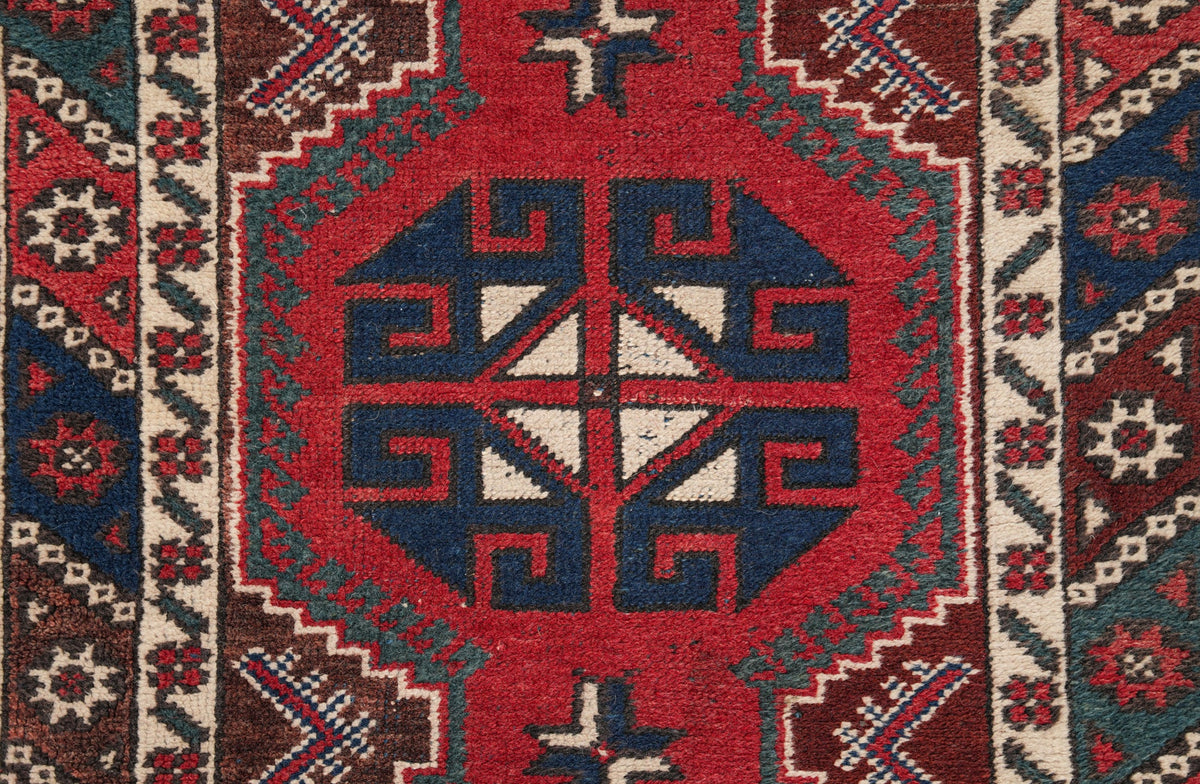 Vintage Turkish Runner Rug 9'2" X 2'4"