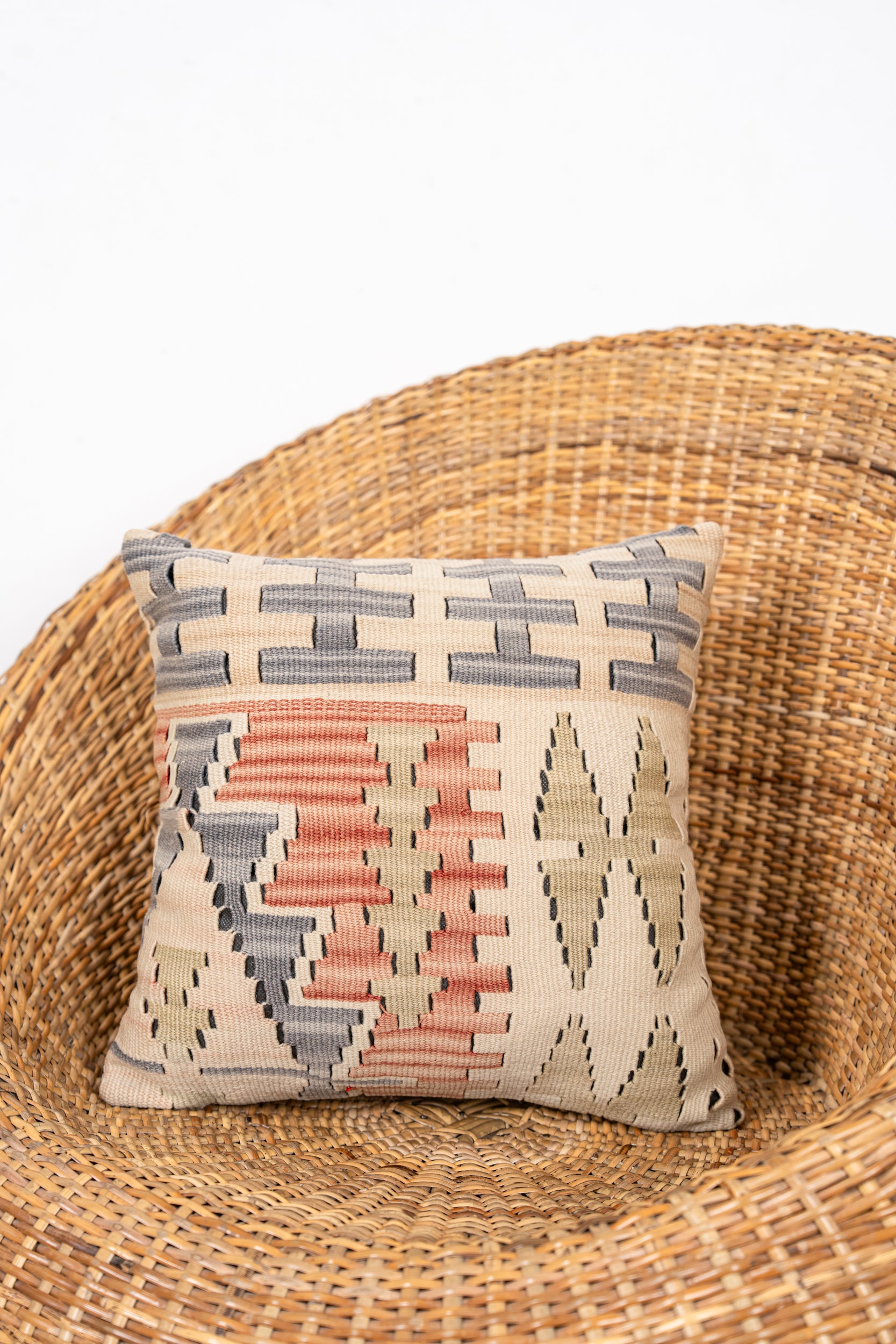 Vintage Turkish Kilim Cushion 1'4" x 1'4"