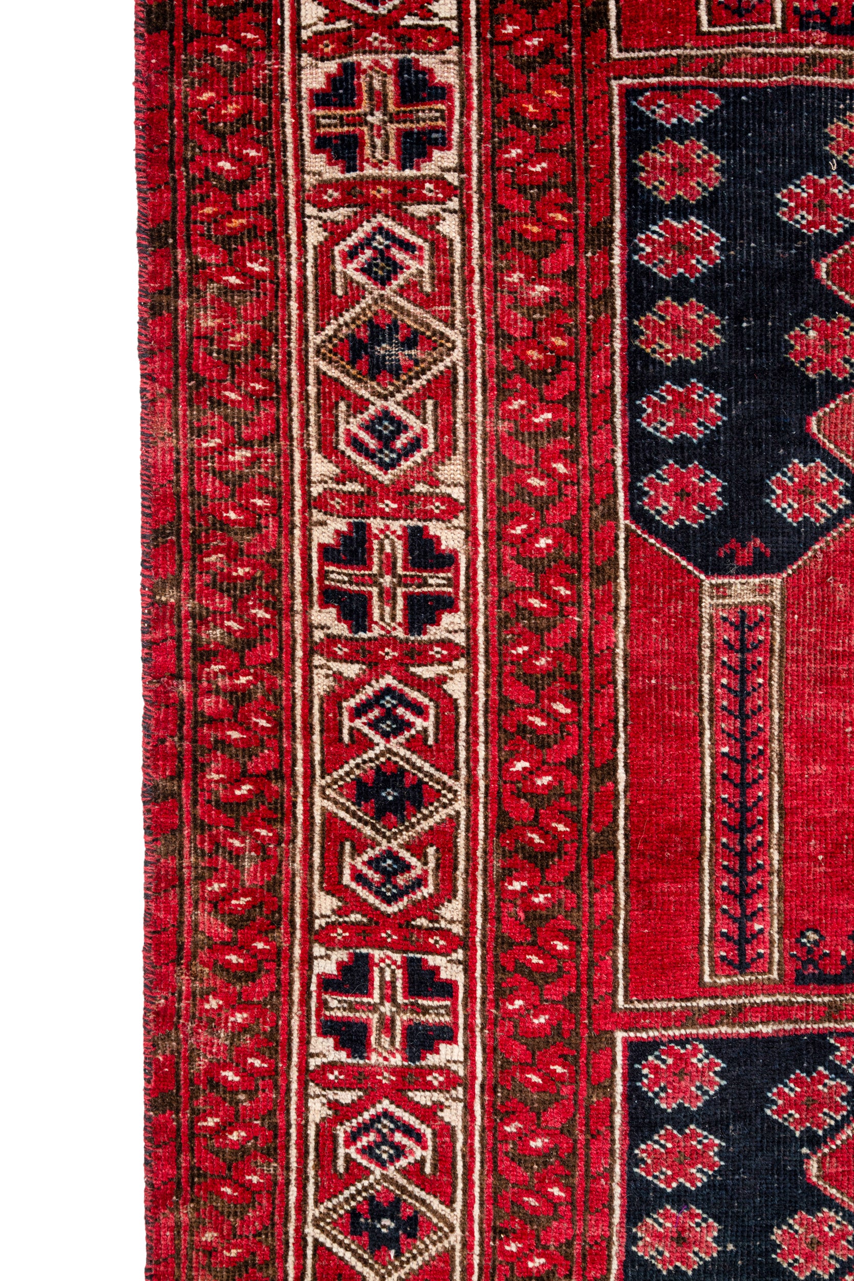Vintage Turkmen Tribal Rug 7' x 3'10"