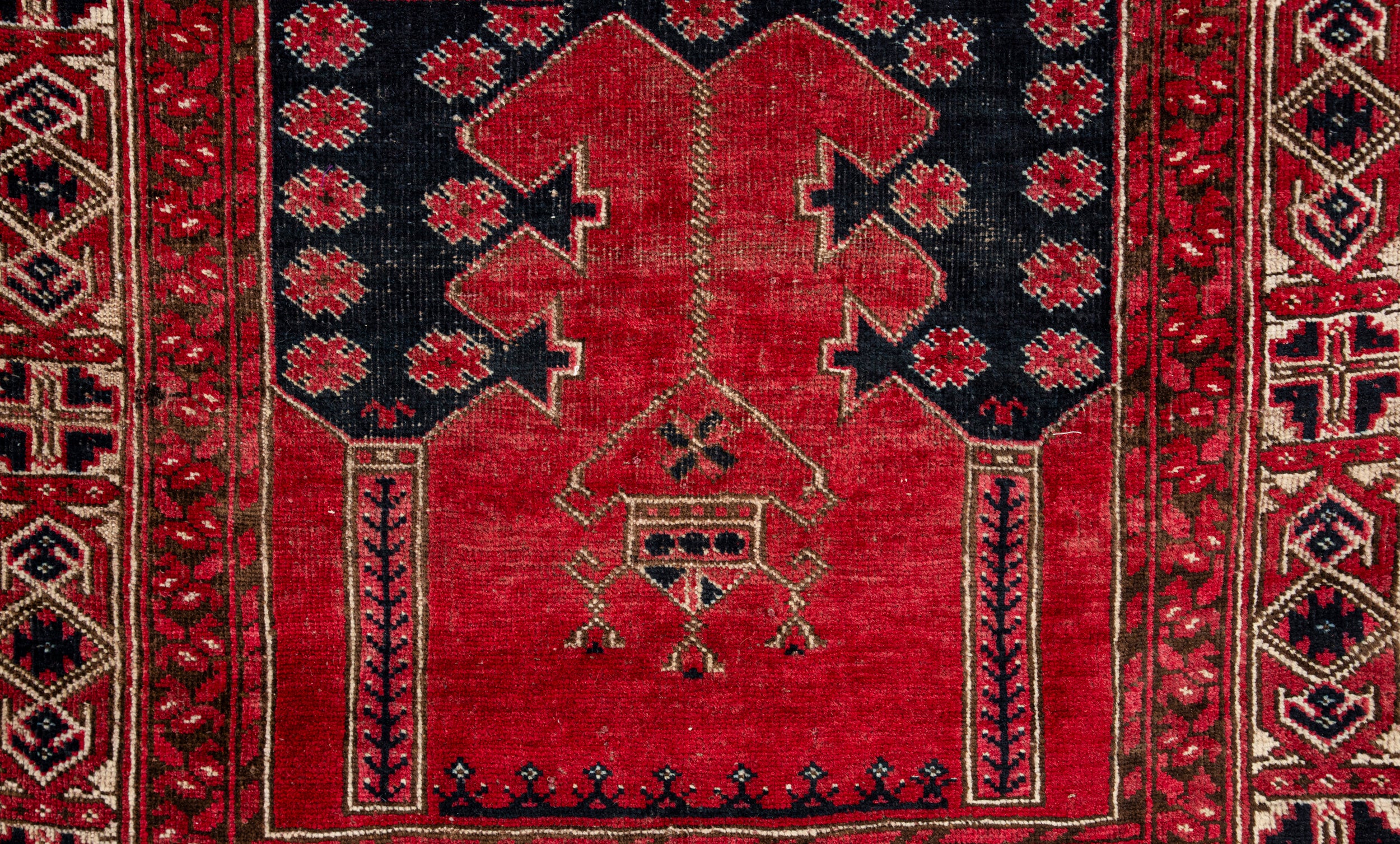 Vintage Turkmen Tribal Rug 7' x 3'10"