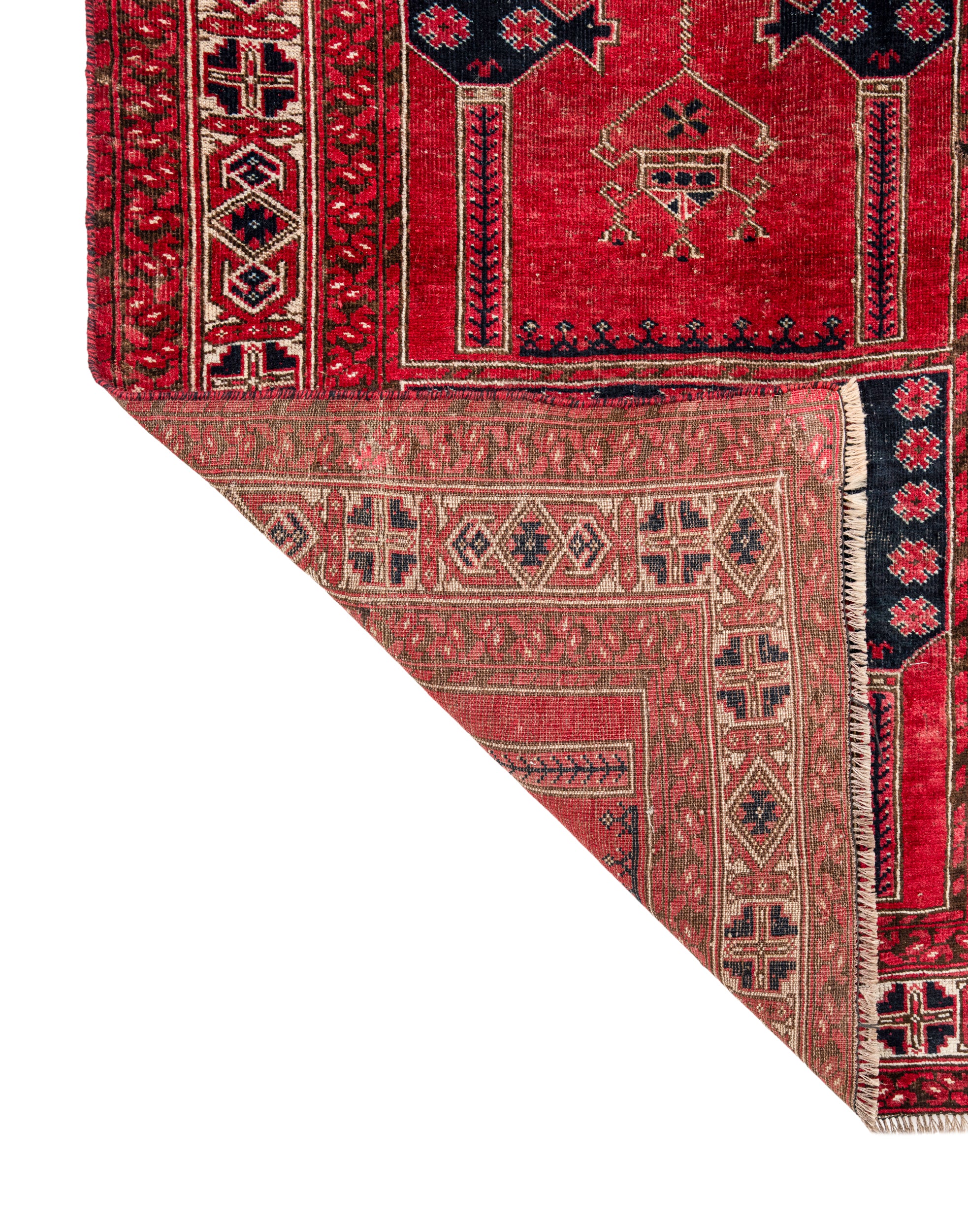 Vintage Turkmen Tribal Rug 7' x 3'10"