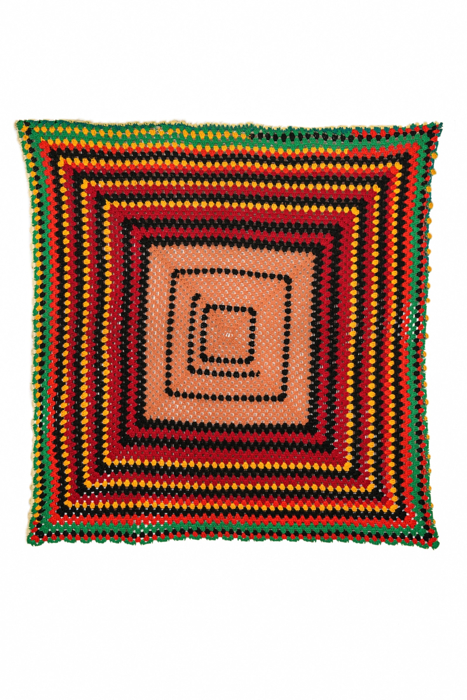 Vintage Scandinavian Crochet Textile 5'6" x 5'4"