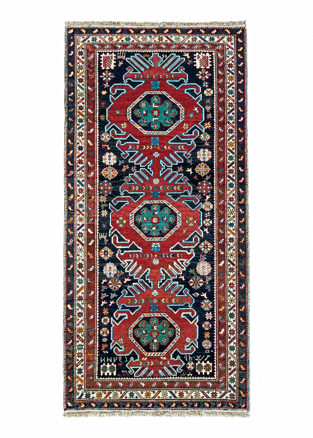 ANTIQUE ARMENIAN SHIRVAN RUG 9'10" x 4'9"