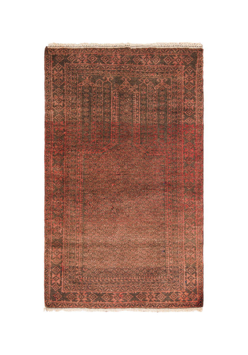 Vintage Baloch Rug 4.2x2.8 ft 