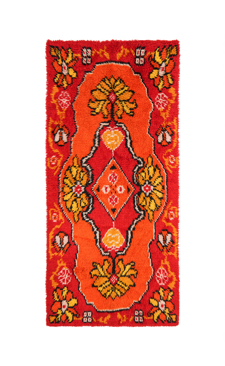 Vintage Moroccan Berber Rug 7.1x3.8 ft 
